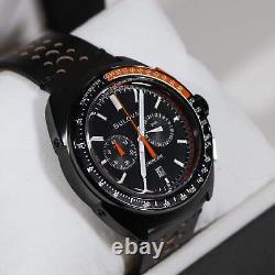 Montre pour hommes Bulova Quartz Racing Chronograph Cadran noir Bracelet en cuir 98B428