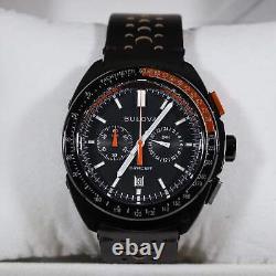 Montre pour hommes Bulova Quartz Racing Chronograph Cadran noir Bracelet en cuir 98B428