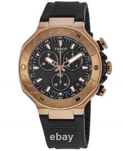 Nouvelle montre pour homme en caoutchouc avec cadran noir et chronographe Tissot T-Race T141.417.37.051.00