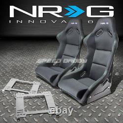 Nrg Fiberglass Bucket Racing Seats+stainless Steel Bracket Pour 99-04 Mustang Sn