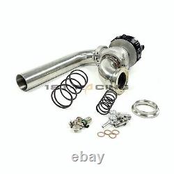 POUR Tial 44mm VBand Turbo External Wastegate 14PSI+ Coude d'entrée et de sortie à 90 degrés