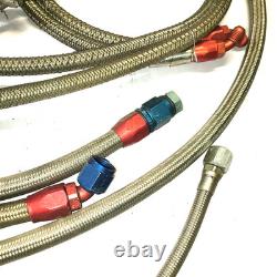 Raccords AN en acier inoxydable, lot de durites de carburant tressées en inox, d’occasion, pour course vintage