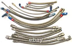 Raccords AN en acier inoxydable, lot de durites de carburant tressées en inox, d’occasion, pour course vintage
