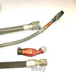 Raccords AN en acier inoxydable, lot de durites de carburant tressées en inox, d’occasion, pour course vintage