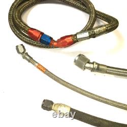 Raccords AN en acier inoxydable, lot de durites de carburant tressées en inox, d’occasion, pour course vintage