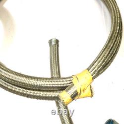 Raccords AN en acier inoxydable, lot de durites de carburant tressées en inox, d’occasion, pour course vintage