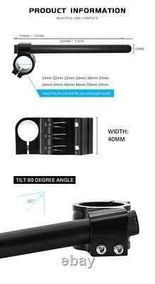 Rehausseur de guidon à clip universel en acier inoxydable pour course CNC 31 mm à 51 mm pour fourche, guidon à clip-on on<br/>