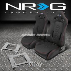 Sièges de Course Reclinables Nrg Black + Support en Acier Inoxydable pour Wrx/sti Gd/gg Ej