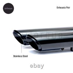 Silencieux en acier inoxydable Rhino Racing compatibles avec Harley Davidson Iron 883 (noir)