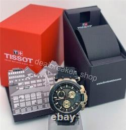 Tissot T-race Chronographe Bracelet En Caoutchouc D'or Rose Montres Pour Hommes T115.417.37.051.00