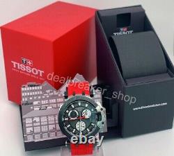 Tissot T-race Quartz Cadran Noir Bracelet En Silicone Rouge Montre Homme T1154172705100