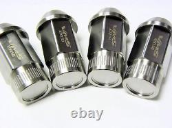 Vms 20 Écrous de roue en acier inoxydable fermés pour drag racing, longue portée 14x1.5mm Camaro