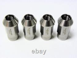 Vms 20 Écrous de roue en acier inoxydable fermés pour drag racing, longue portée 14x1.5mm Camaro