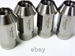 Vms 20 Écrous de roue en acier inoxydable fermés pour drag racing, longue portée 14x1.5mm Camaro
